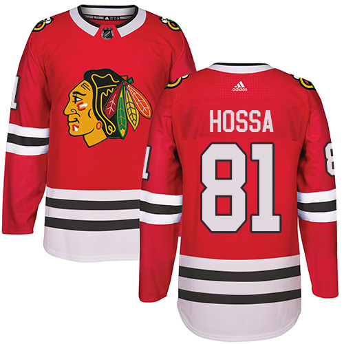 Men's Adidas Chicago Blackhawks #81 Marian Hossa Red Stitched NHL Jersey